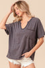 Triblend Knit With Out Stitching Detailed Front