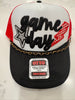 Sara's Custom Red/White Game Day with Chain Trucker Hat