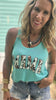 Mama Cow Print Graphic Racerback Tank Top