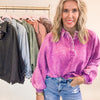 The Jennie Acid Wash Fleece Button Up Collared Pullover | ZENANA (7 COLORS) DEAL