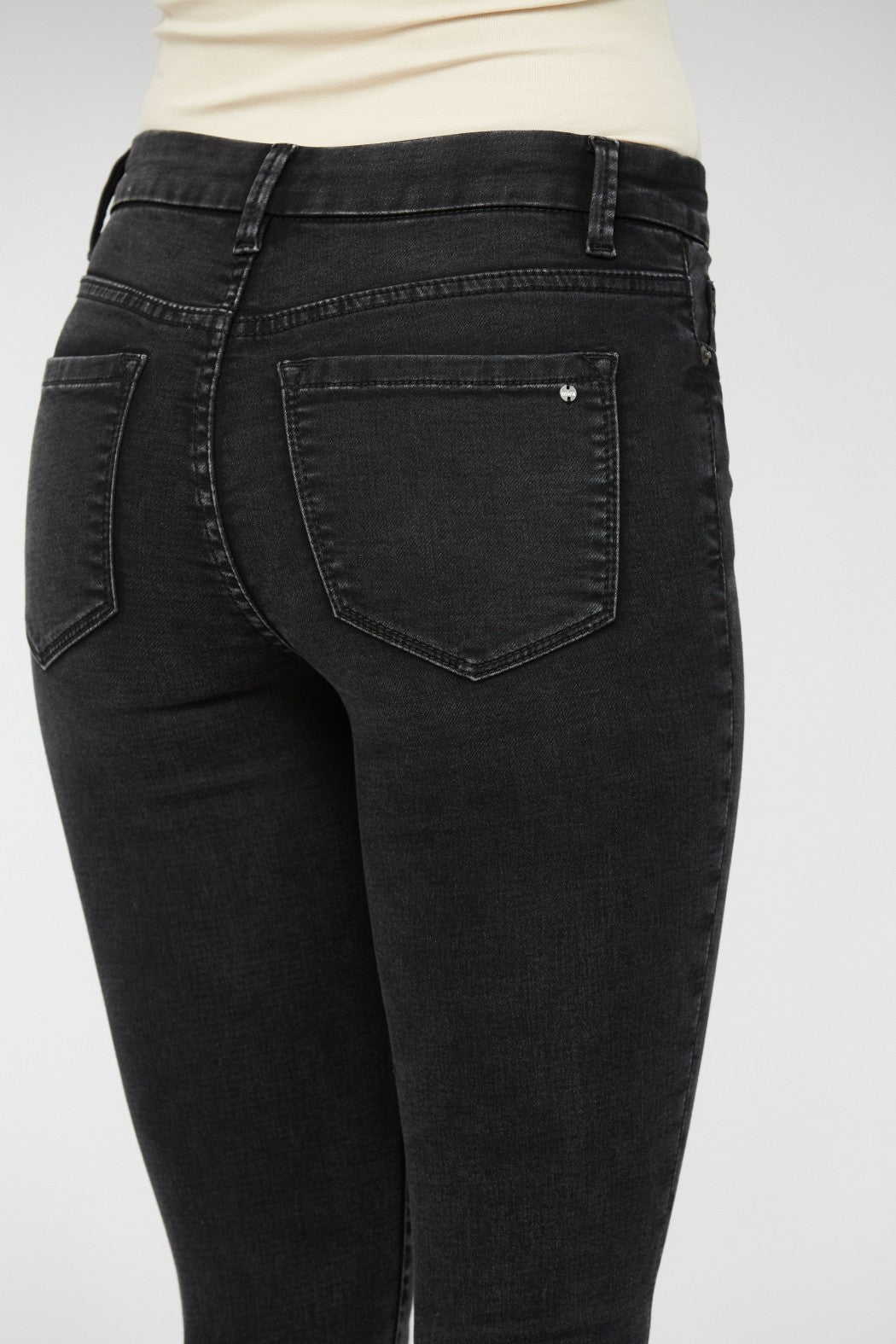 The Aniston Super Soft Mid-Rise Black Skinny Denim Jeans | Mica - Final Sale