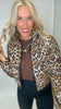 Leopard Print Bomber Puffer Jacket