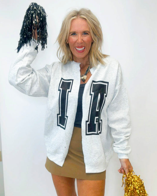 IOWA State Hand Cut Sweatshirt Cardigan