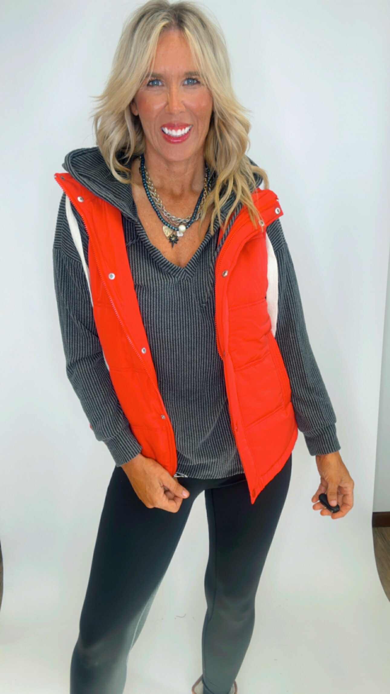Red Switch Puffer Vest w/ 2 Detachable Hoodies | SALTY WAVE *DEAL* START SHIP DATE: LATE NOV