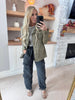 Twill Heavy Garment Wash Anorak Jacket w/ Drawstring Waist