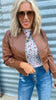 Autumn Brown Bomber Jacket