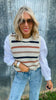 Attached Cotton Undershirt Stripe Sweater Vest