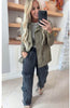 Twill Heavy Garment Wash Anorak Jacket w/ Drawstring Waist