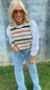 Attached Cotton Undershirt Stripe Sweater Vest