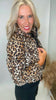 Leopard Print Bomber Puffer Jacket