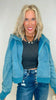 Contrast Ribbed Zip-Up Hoodie Sweatshirt Jacket (3 COLORS)