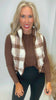 Mocha Full-zip Reversible Plaid Puffer Vest *DEAL*