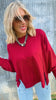 Burgundy Solid Hi-Lo Sweatshirt*