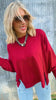 Burgundy Solid Hi-Lo Sweatshirt*