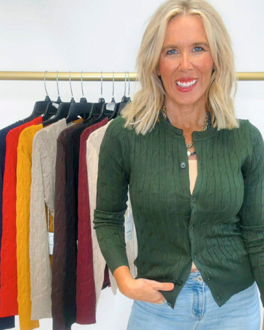 A Classic Cable Knit Button Cardigan (9 COLORS) *DEAL*