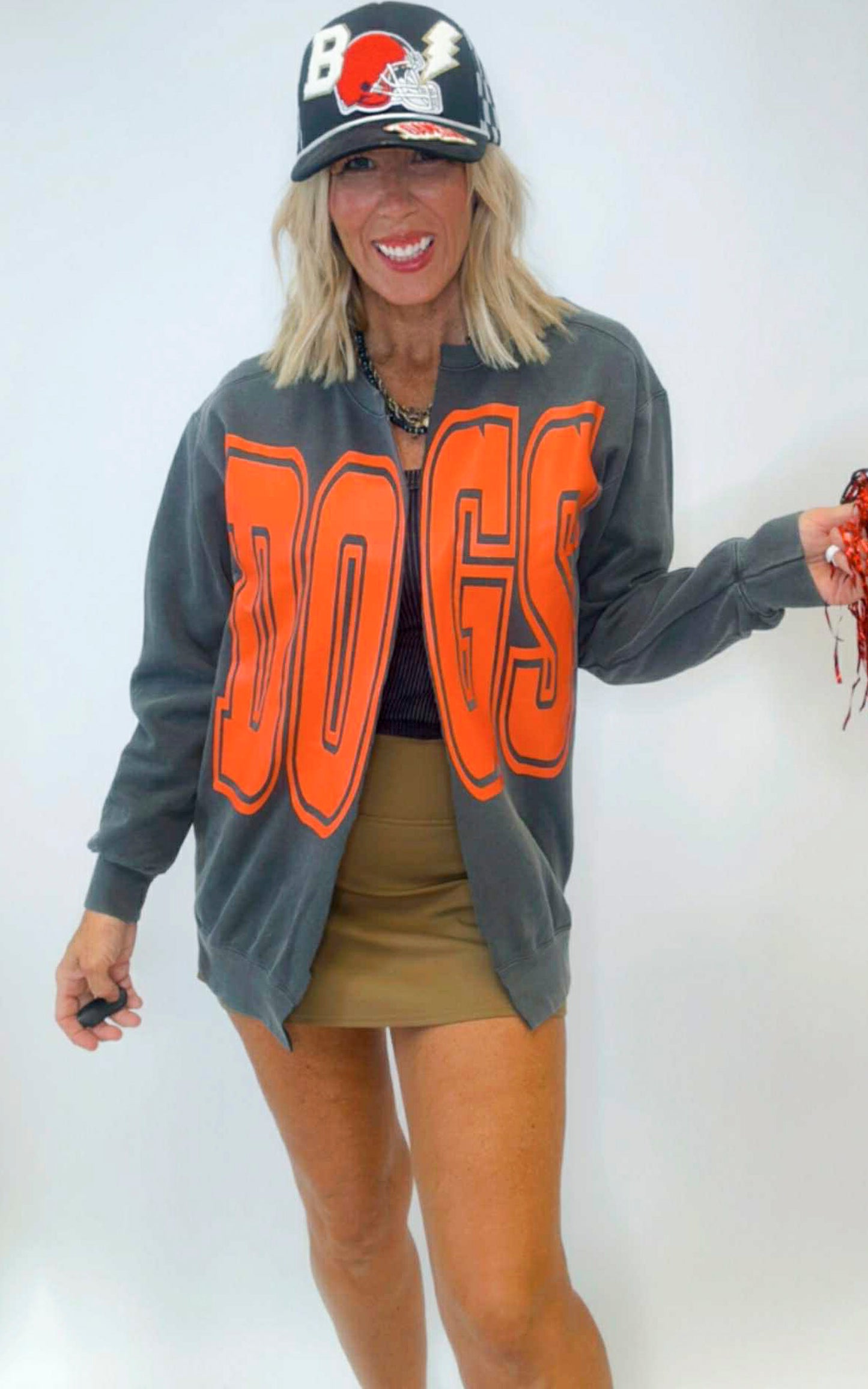 DOGS GameDay Hand Cut Sweatshirt Cardigan | Comfort Colors