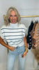 The Kylie Striped Cropped Mock Neck Sweater | Zenana (4 COLORS) *DEAL*