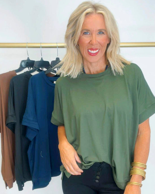 Ultracozy Crew Short Sleeve Top (4 COLORS) *DEAL*