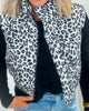 Black Leopard Print Zip Up Puffer Vest