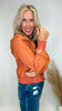 Contrast Ribbed Zip-Up Hoodie Sweatshirt Jacket (3 COLORS)