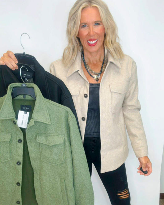 Crisp Air Fleece Shacket (3 COLORS) *DEAL*