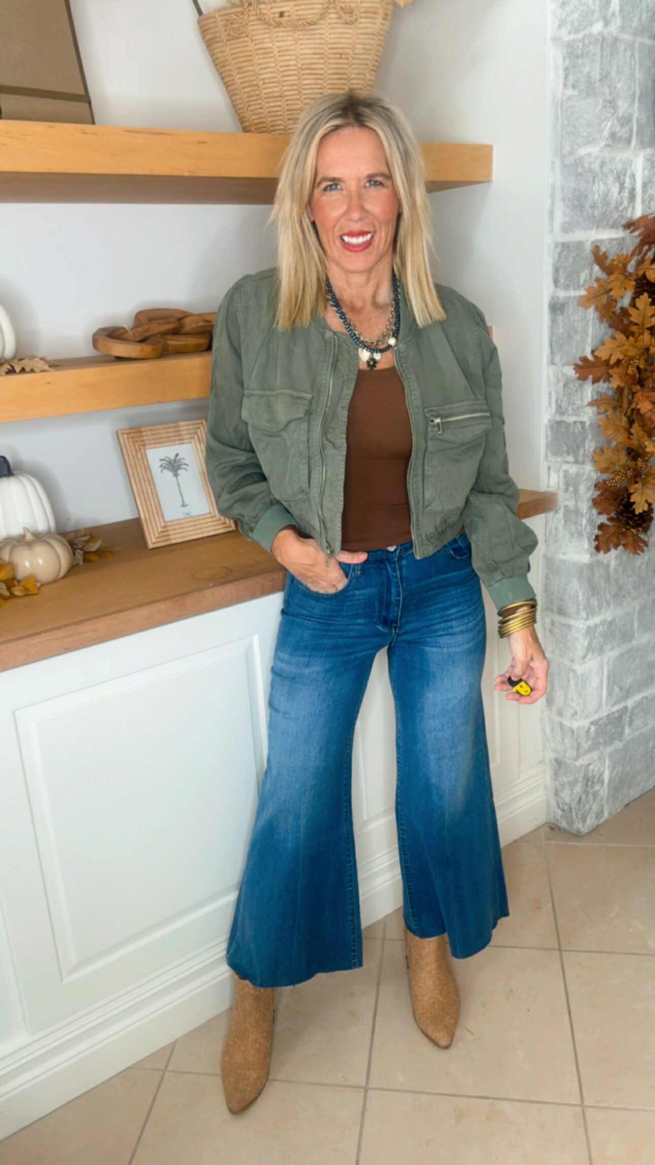 The Stella Wide Leg Crop Denim Jean