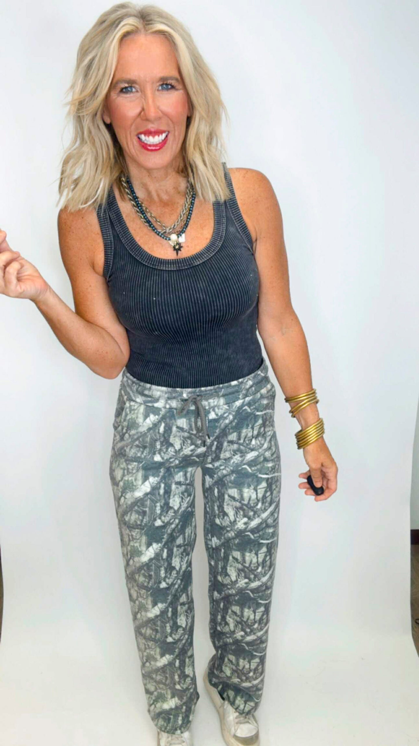 Fleece Mid Rise Camo Stright Leg Pants (2 COLORS) *DEAL*