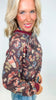 Burgundy Floral Terry Sweater