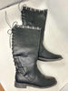 Lace Up Plaid Gunmetal Grey Boots | MODEL SHOE *FINAL SALE