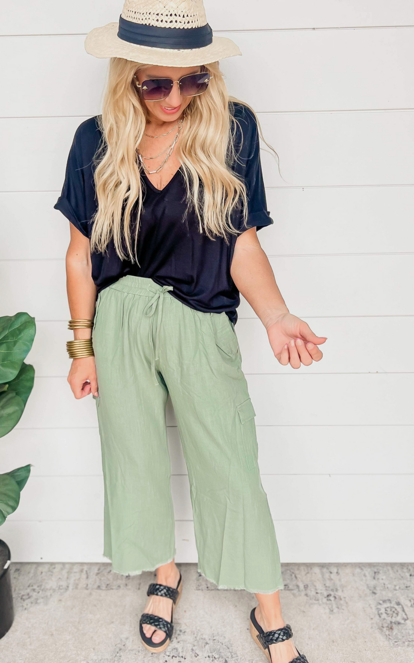 Light Olive Pants | Umgee