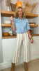 Brandy Super High Stripe Cropped Wide Leg Denim Jean | MICA *PREORDER