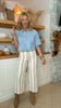 Brandy Super High Stripe Cropped Wide Leg Denim Jean | MICA *PREORDER