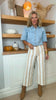 Brandy Super High Stripe Cropped Wide Leg Denim Jean | MICA *PREORDER