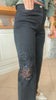 Lace Patchwork Straight Leg Jeans