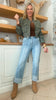 High Rise Ankle Straight Wide Cuffed Denim Jeans | RISEN