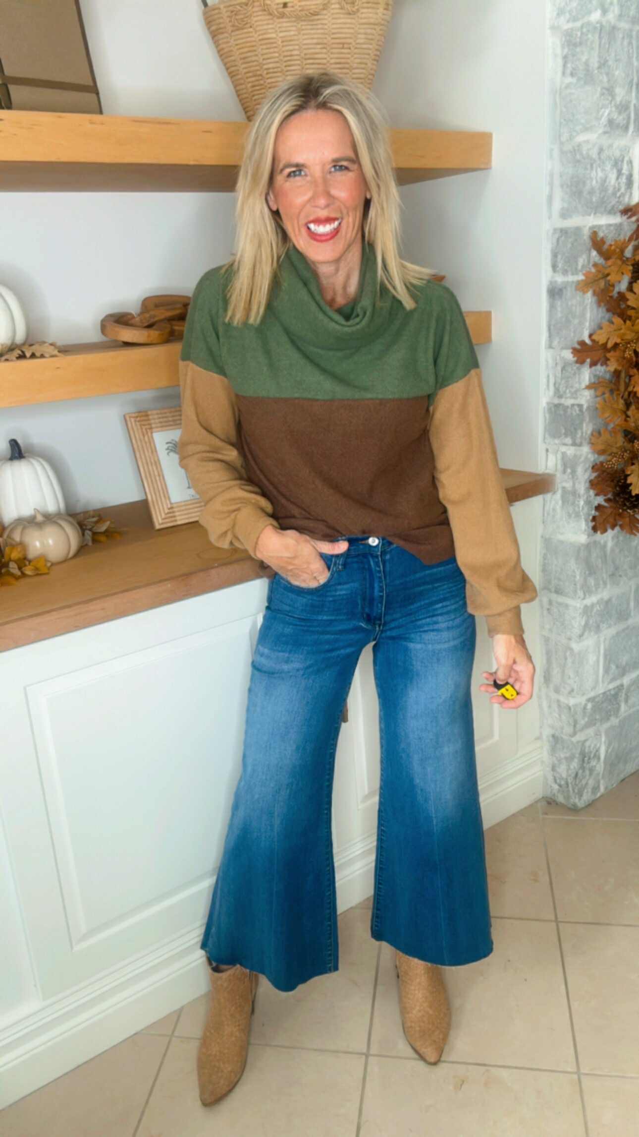 Olive Paulina Color Block Top
