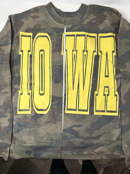 IOWA Camo Custom Sweatshirt Cardigan