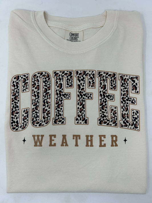 Leopard Coffee Weather Garment Graphic T-shirt