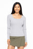 Slim Fit Scoop Neck Long Sleeve Top | MONO B