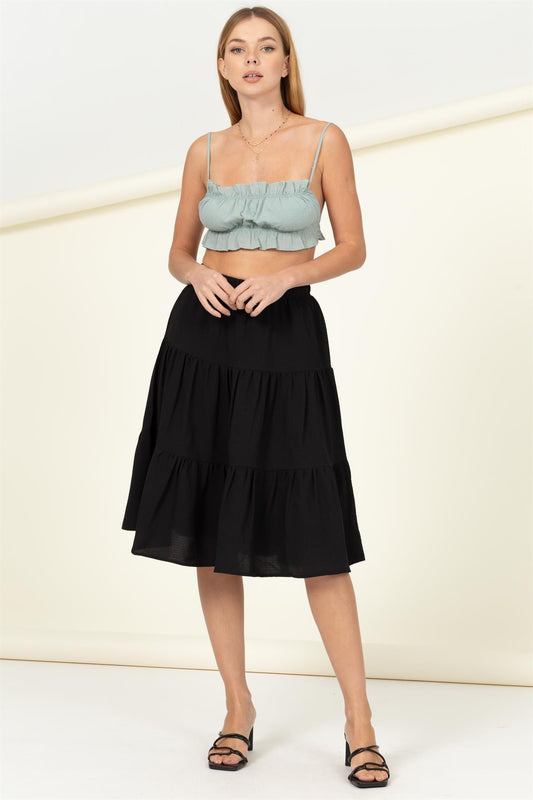 Call It a Day Tiered Midi Skirt | HYFVE *LA LIVE PREORDER