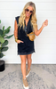 Black Mineral Washed Sleeveless Knit Mini Dress