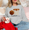 Basketball Season Ash Crewneck Graphic Sweatshirt