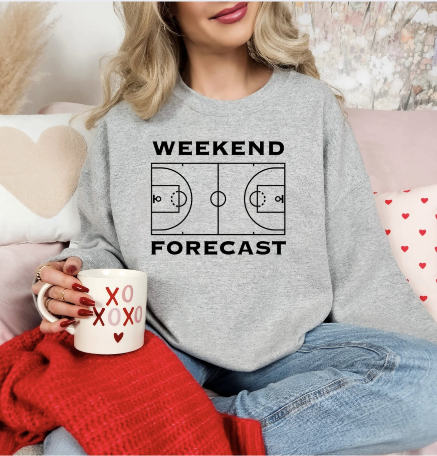 Weekend Forecast Ash Crewneck Graphic Sweatshirt