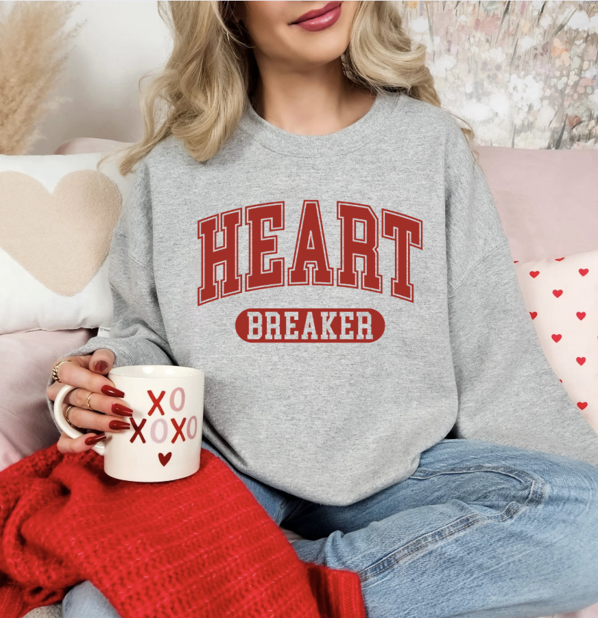 Heartbreaker Ash Crewneck Graphic Sweatshirt