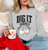 Dig It Volleyball Style Ash Crewneck Graphic Sweatshirt