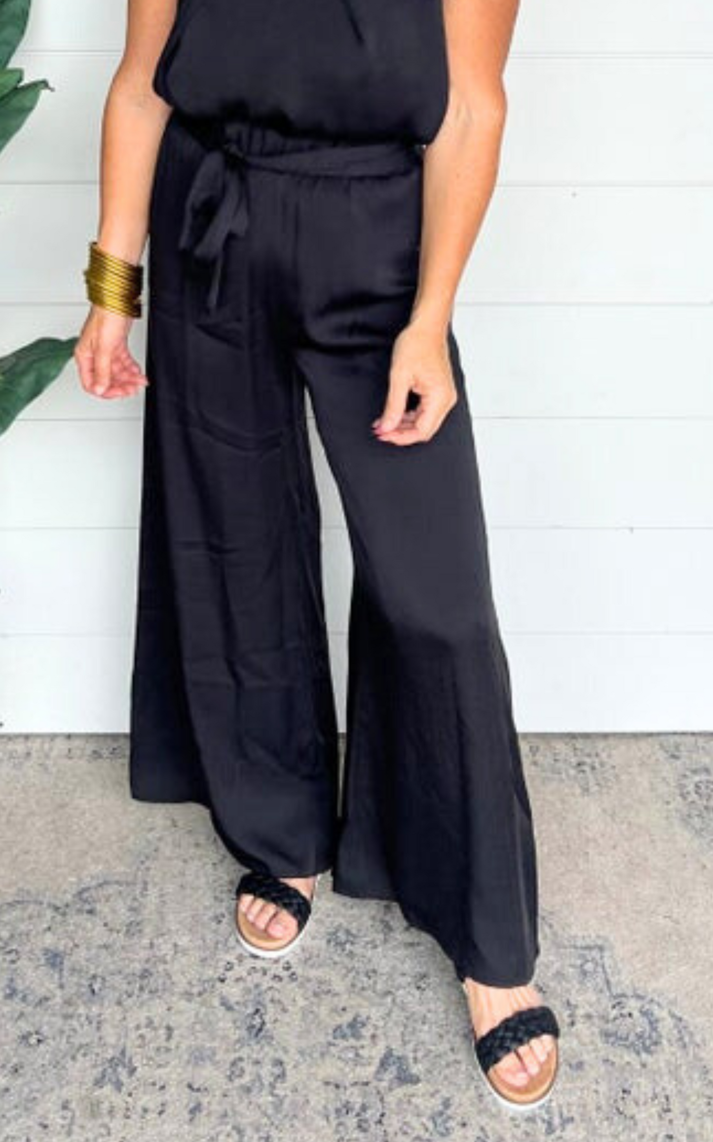 The Maddi X Silky Wide Leg Pants Black