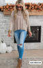 Washed Ribbed Dolman Long Sleeve Top - Final Sale