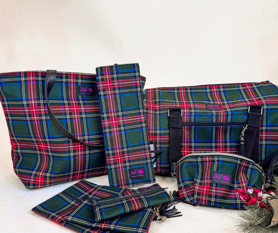 Green Tartan Duffel - Makeup Junkie Holiday Collab w/ Bad Habit