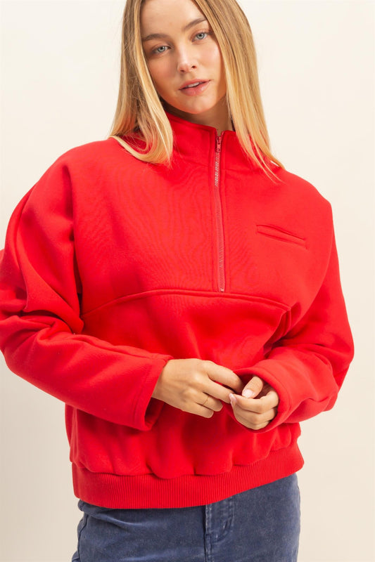 Comfy Half Zip Fleece Sweatshirt | HYFVE *LA LIVE PREORDER