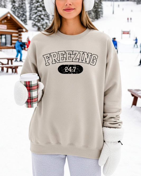 Freezing 24/7 Sand Crewneck Graphic Sweatshirt